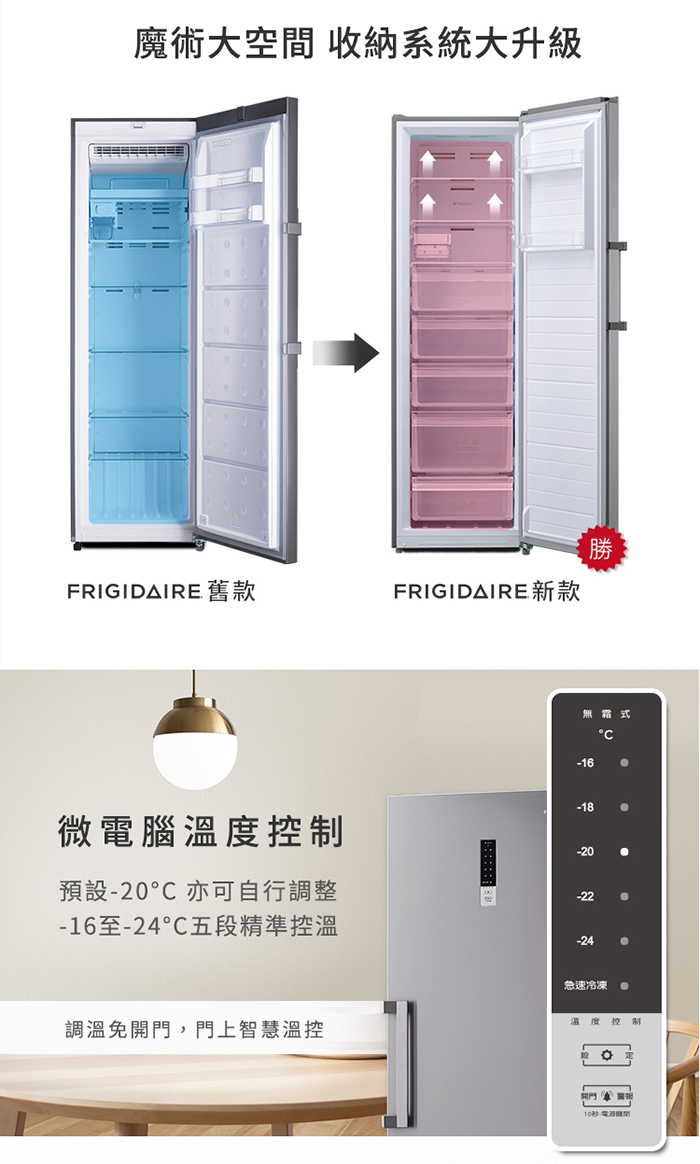 【富及第】280L 節能 升級款 立式無霜冷凍櫃 (FPFU11F4RS)