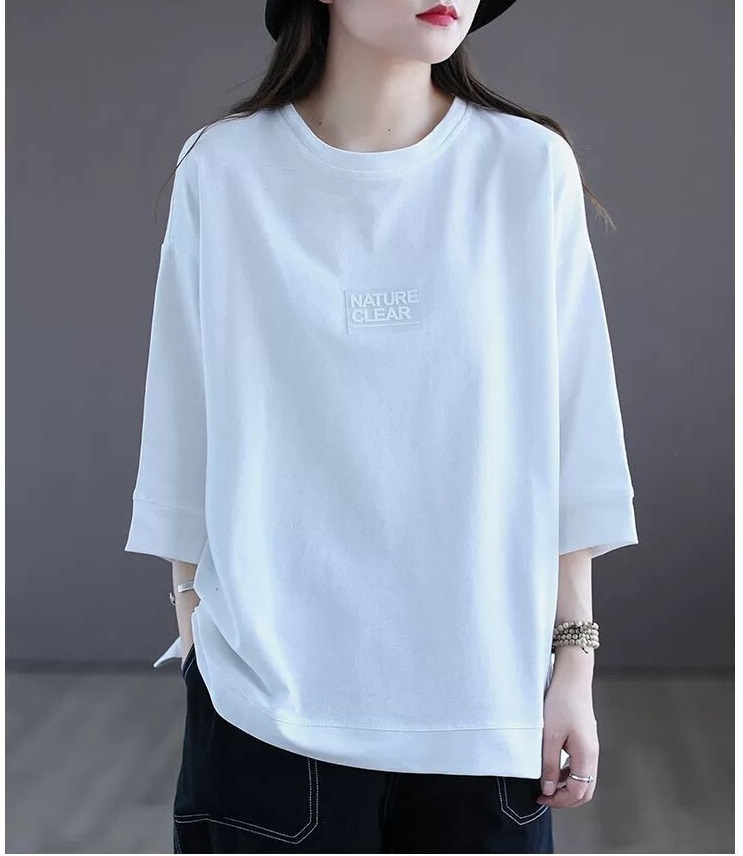 春夏休閒寬鬆修身顯瘦大碼百搭棉質上衣 L-3XL 大尺碼上衣