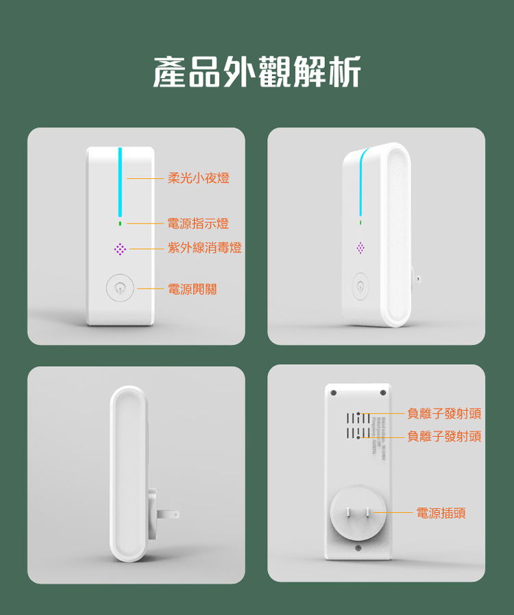       【CS22】迷你負離子空氣淨化器(插頭式)