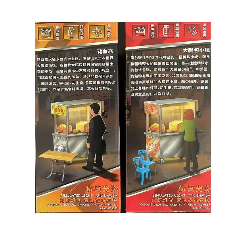 台灣夜市小吃攤夜燈模型 四款任選 (台式牛排/大腸包小腸/豬血糕/鉢鉢雞)