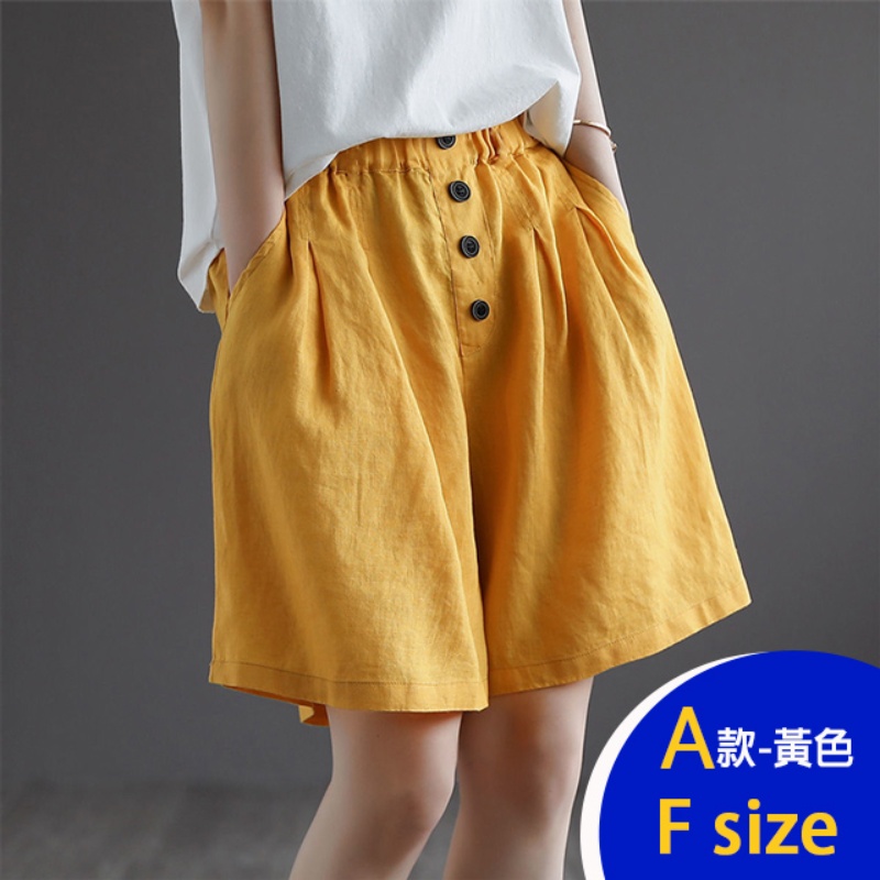 韓國製造型百搭寬鬆透氣亞麻褲 棉麻褲 多款任選 鬆緊腰設計 休閒褲 短褲