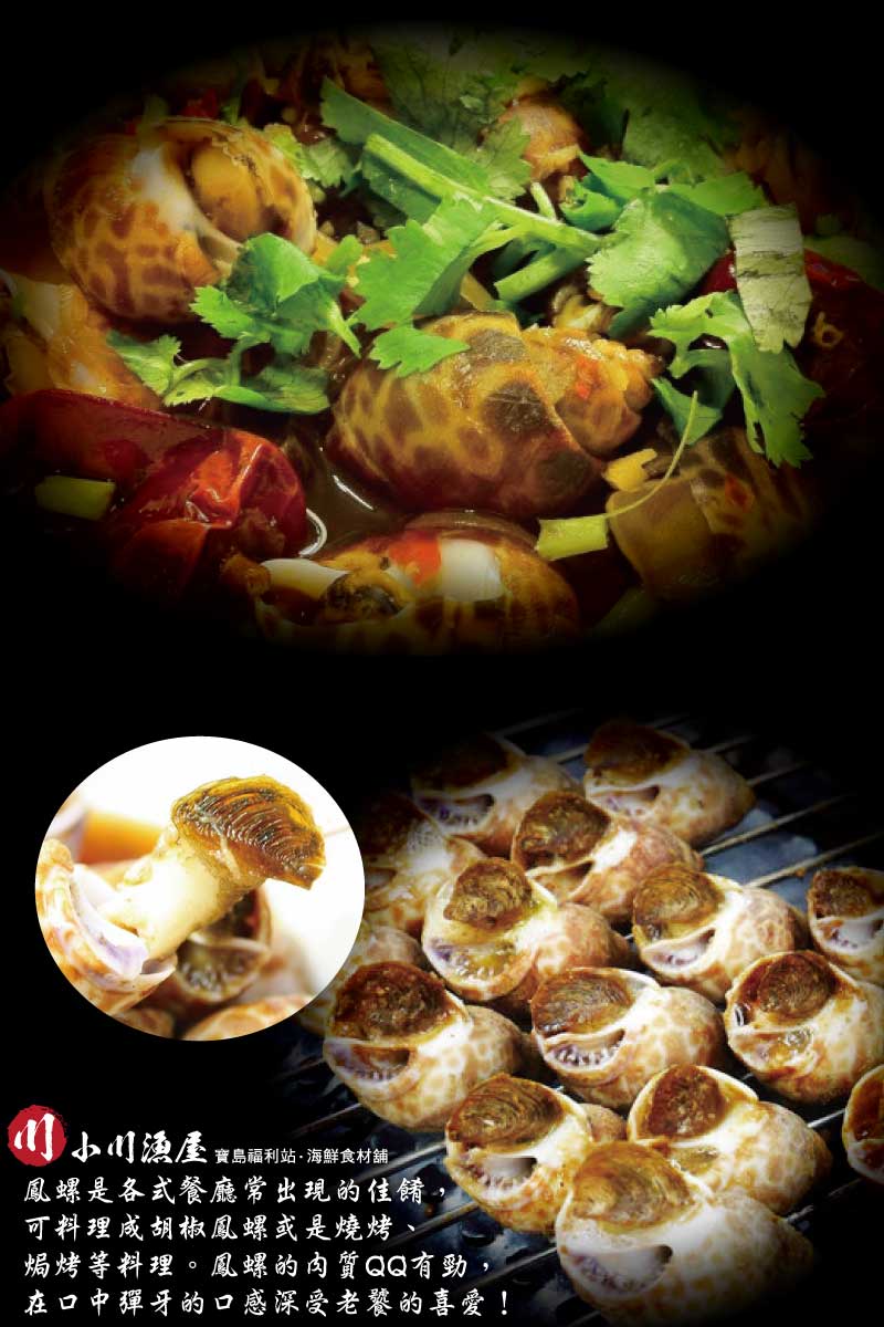 【小川漁屋】嚴選活凍鳳螺 (500g±10%/包)