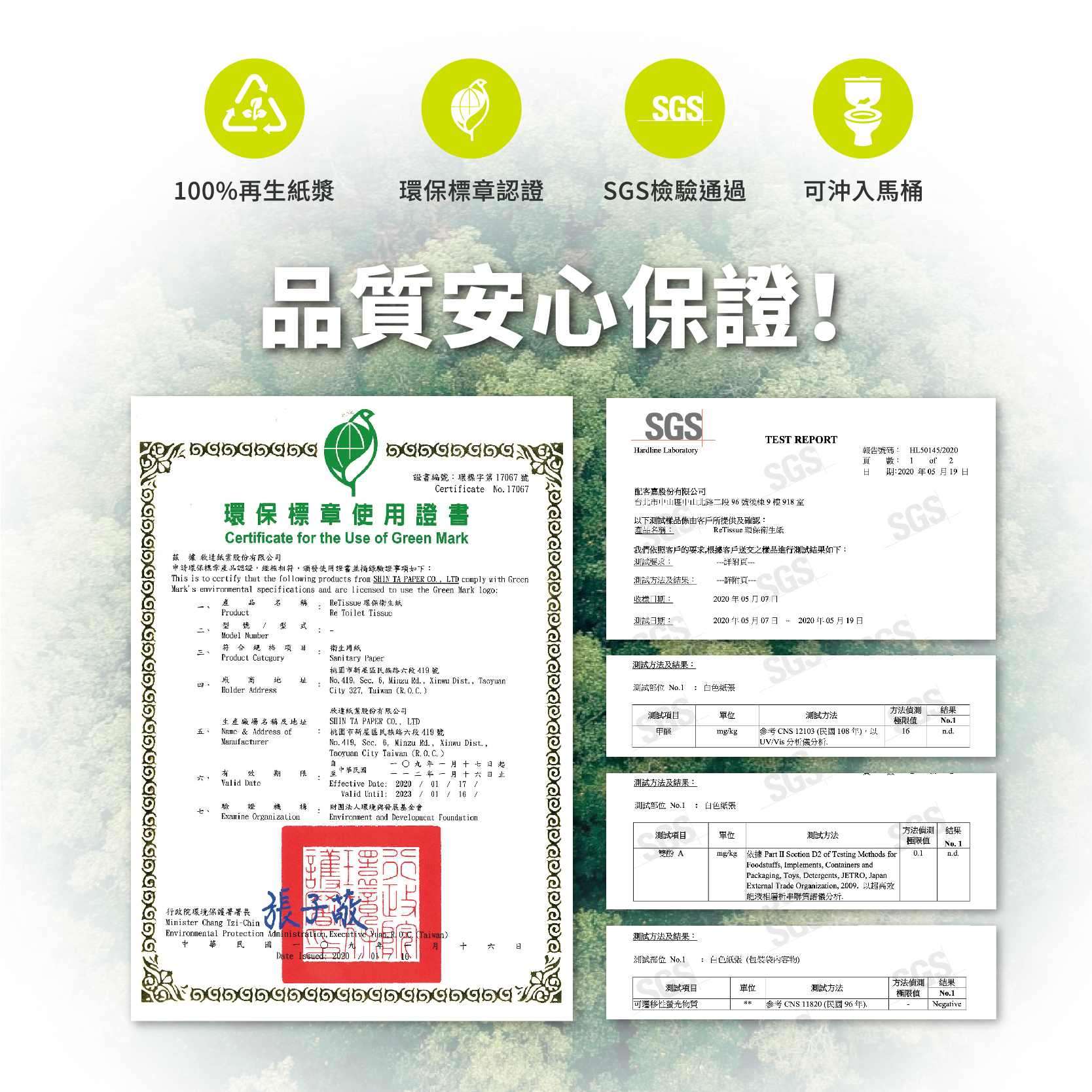 【ReTissue】植樹環保款再生方型抽取式衛生紙(250抽x72包/箱)