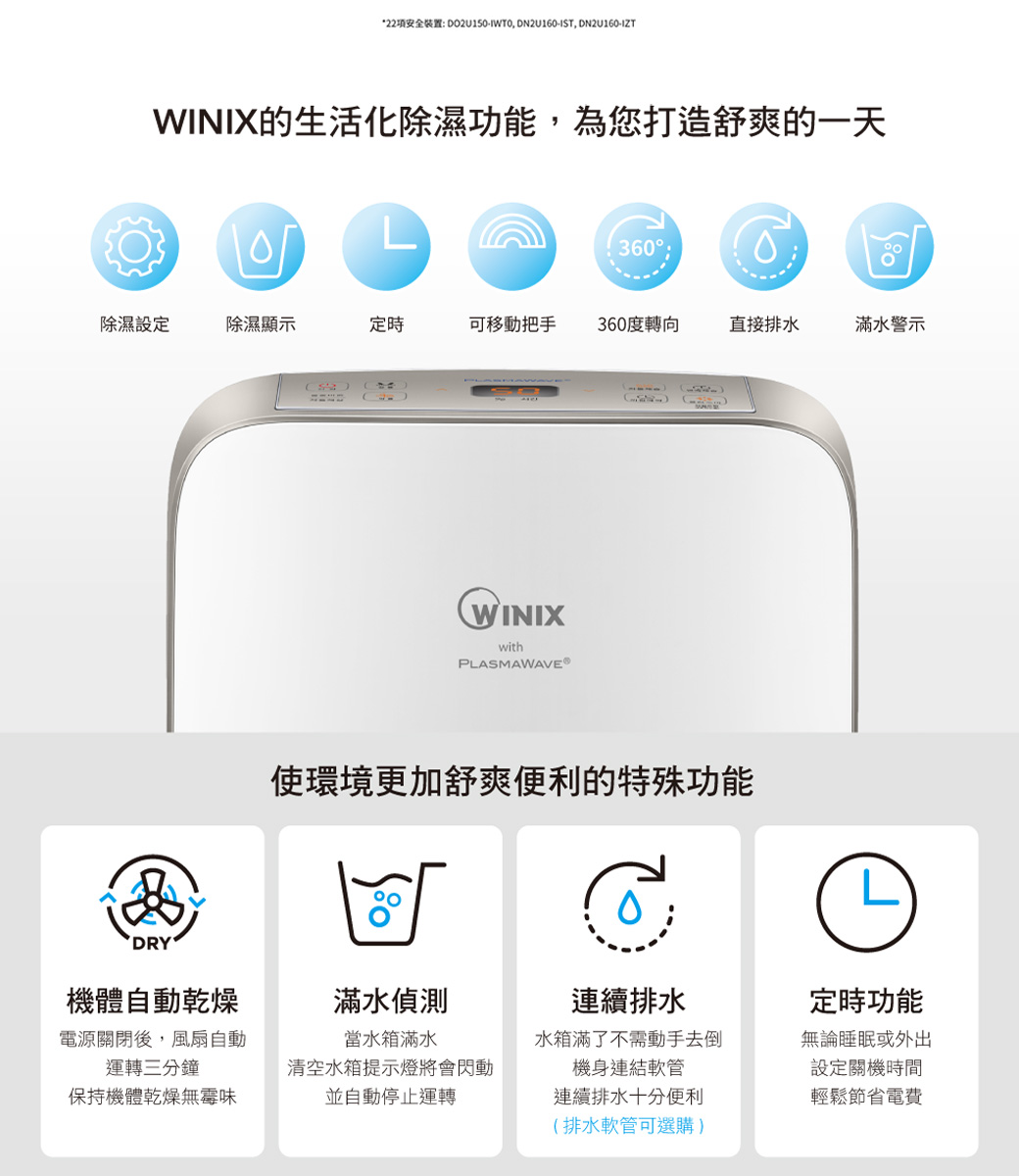 【Winix】一級能效16公升清淨除濕烘鞋/乾衣/三用機