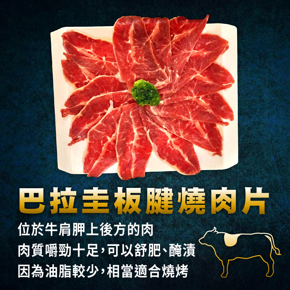 【上野物產】極選牛豬混搭超厚切肉片烤肉組(1250g±10%/5盤/組)