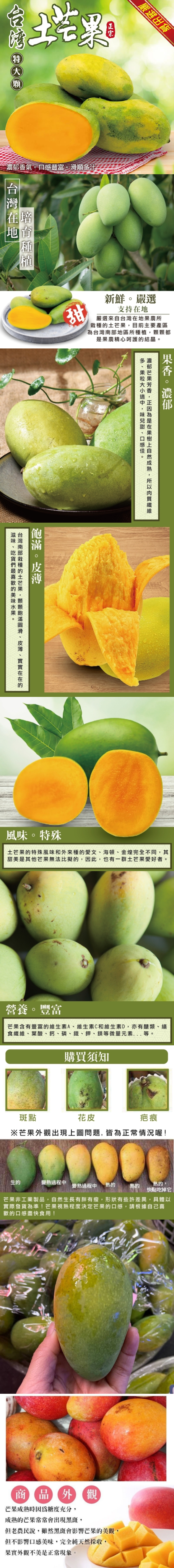 【果之蔬】台灣嚴選大顆土芒果 4斤-20斤