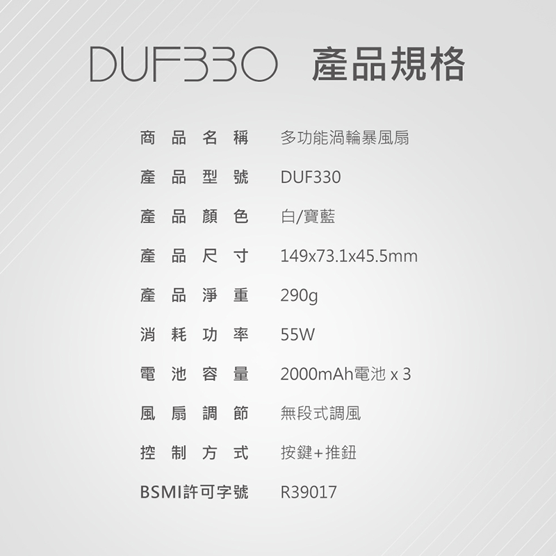 【DIKE】多功能渦輪暴風扇 DUF330