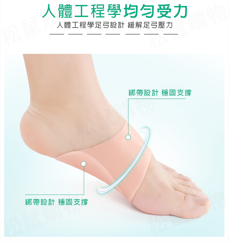 足體工學足弓減壓支撐墊 足弓墊 減壓墊 鞋墊