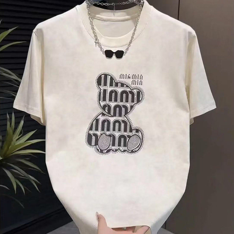 新款男士短袖圓領小熊印花T恤