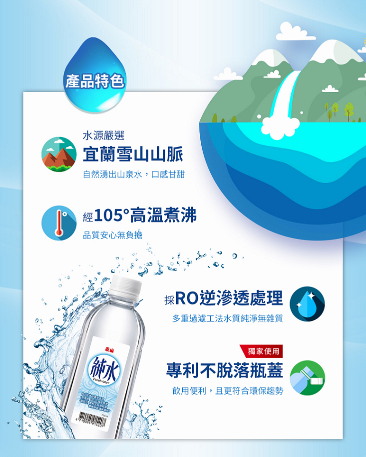 【泰山】純水2000ml (8入/箱) 桶裝水 礦泉水