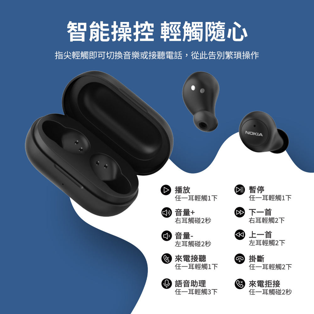 【NOKIA】超輕入耳式真無線藍牙耳機 ENC降噪 E3100 Plus