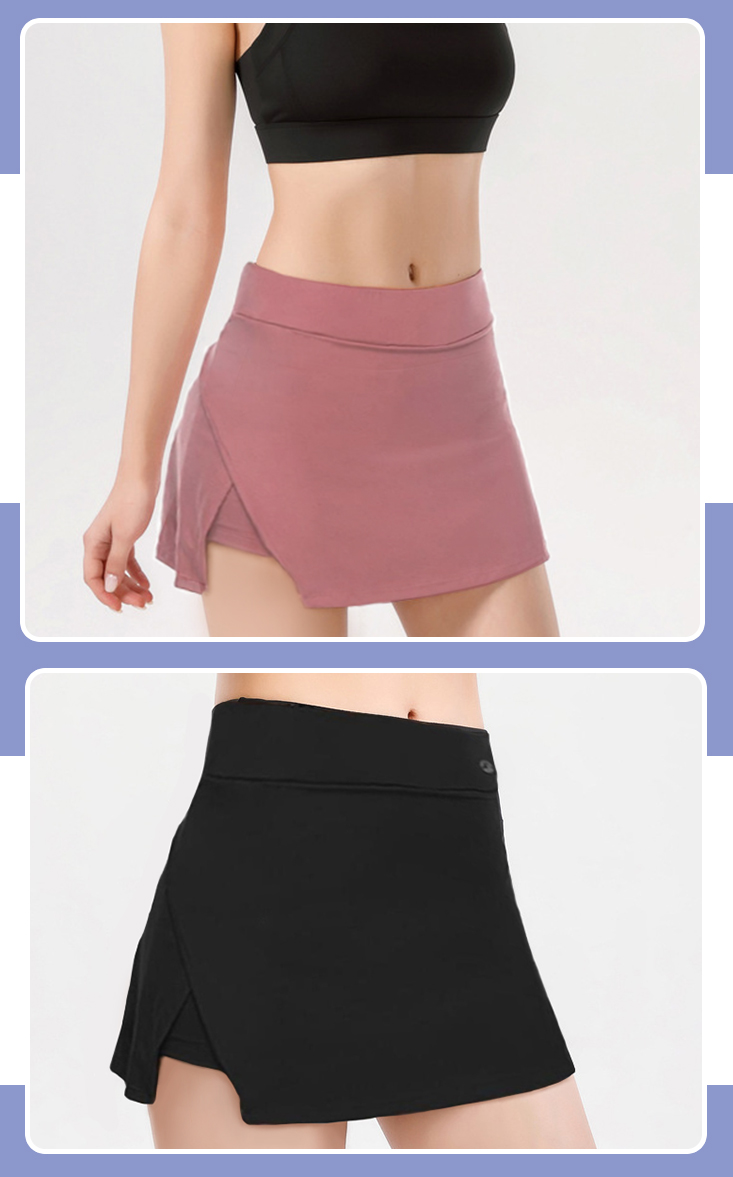 夏出清絲滑高腰瑜伽防走光褲裙 M-5XL