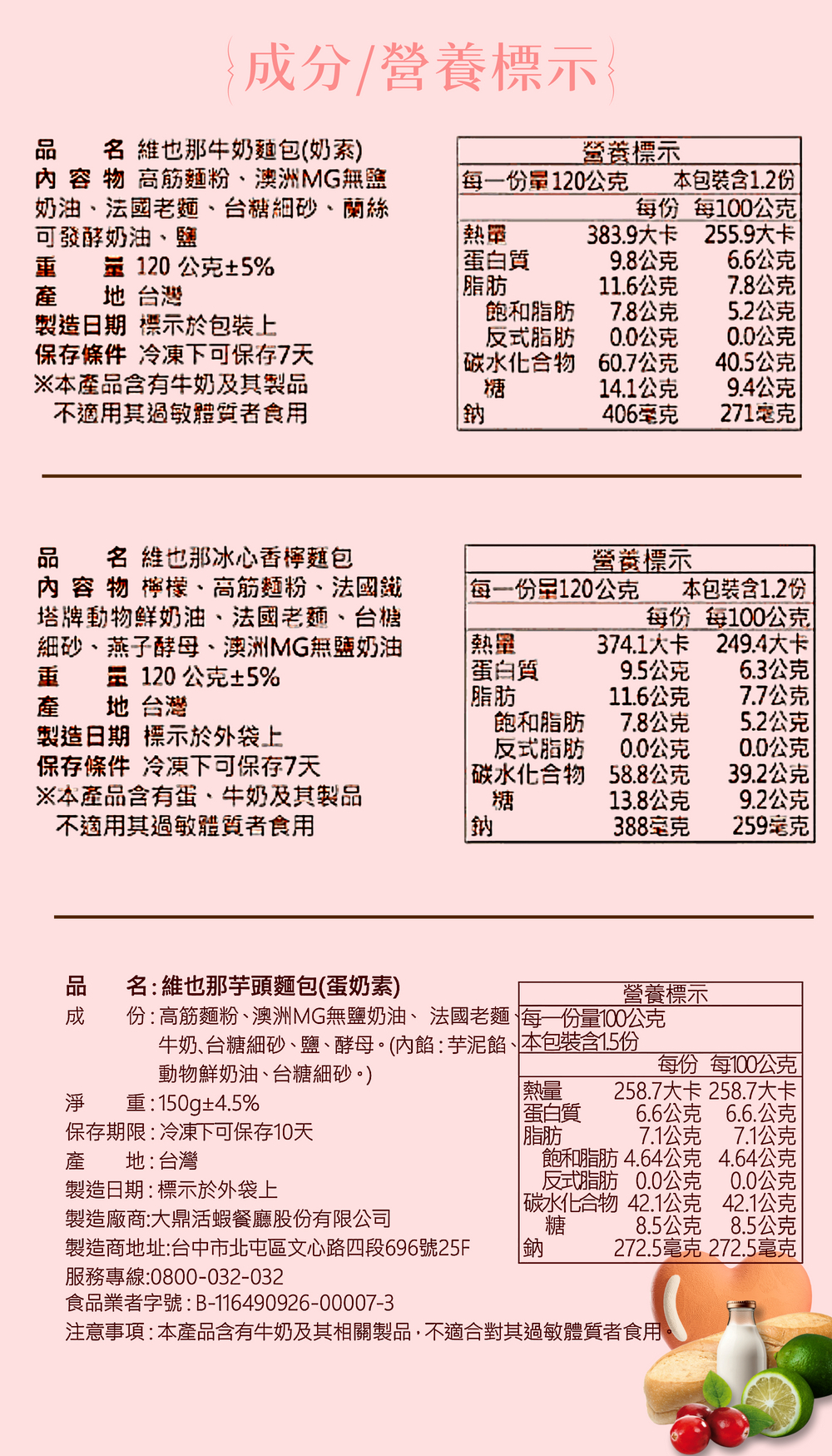 【分享烘焙】維也納牛奶麵包／芋頭麵包／歐克麵包任選(限時加贈)大蒜麵包 堅果雜糧