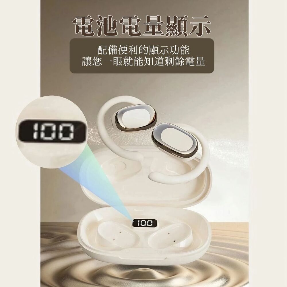 【ON WING】開放式耳掛藍芽耳機 附大容量充電倉 數位顯示電量 無線耳機