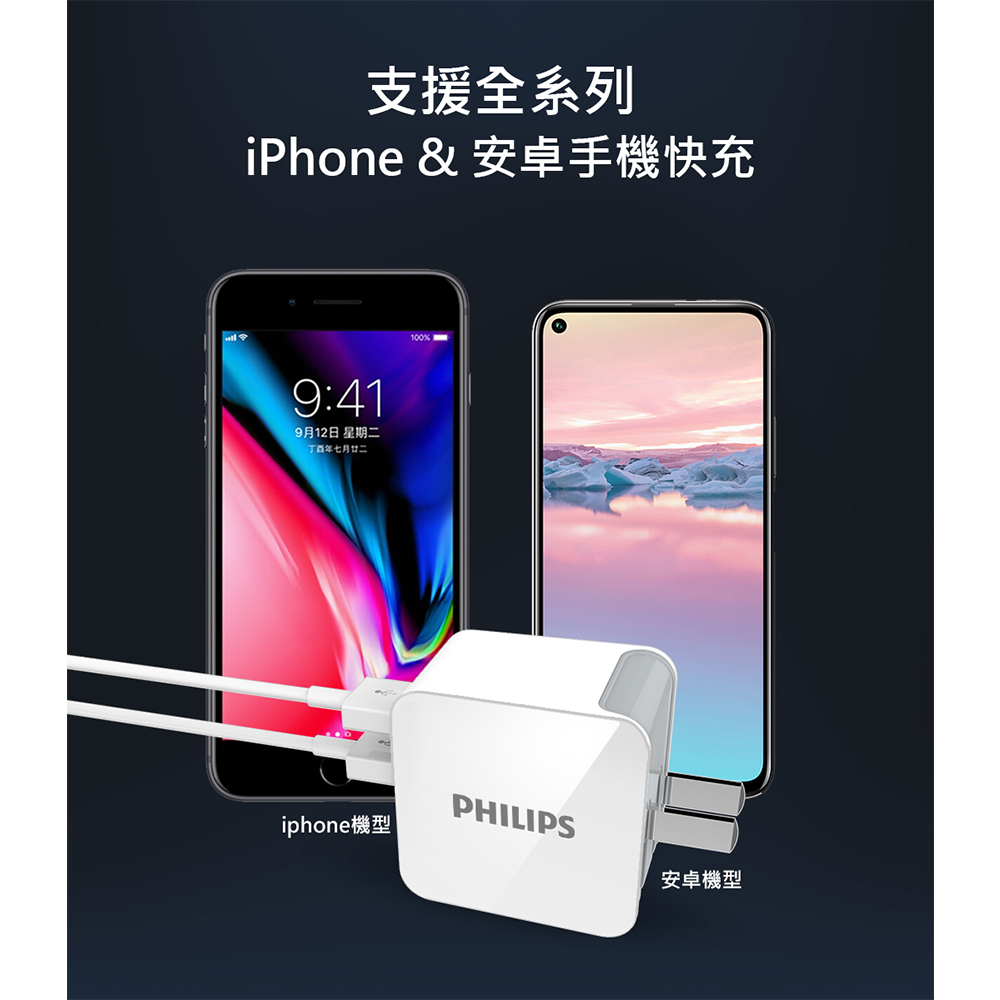 【PHILIPS】支插式口袋行動電源(TypeC/Lightning) 超值組合