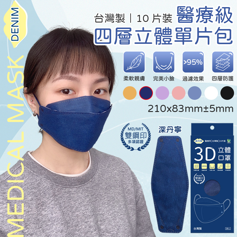 【旺昌】韓版KF94醫用四層口罩 獨立包裝 (10片/盒)
