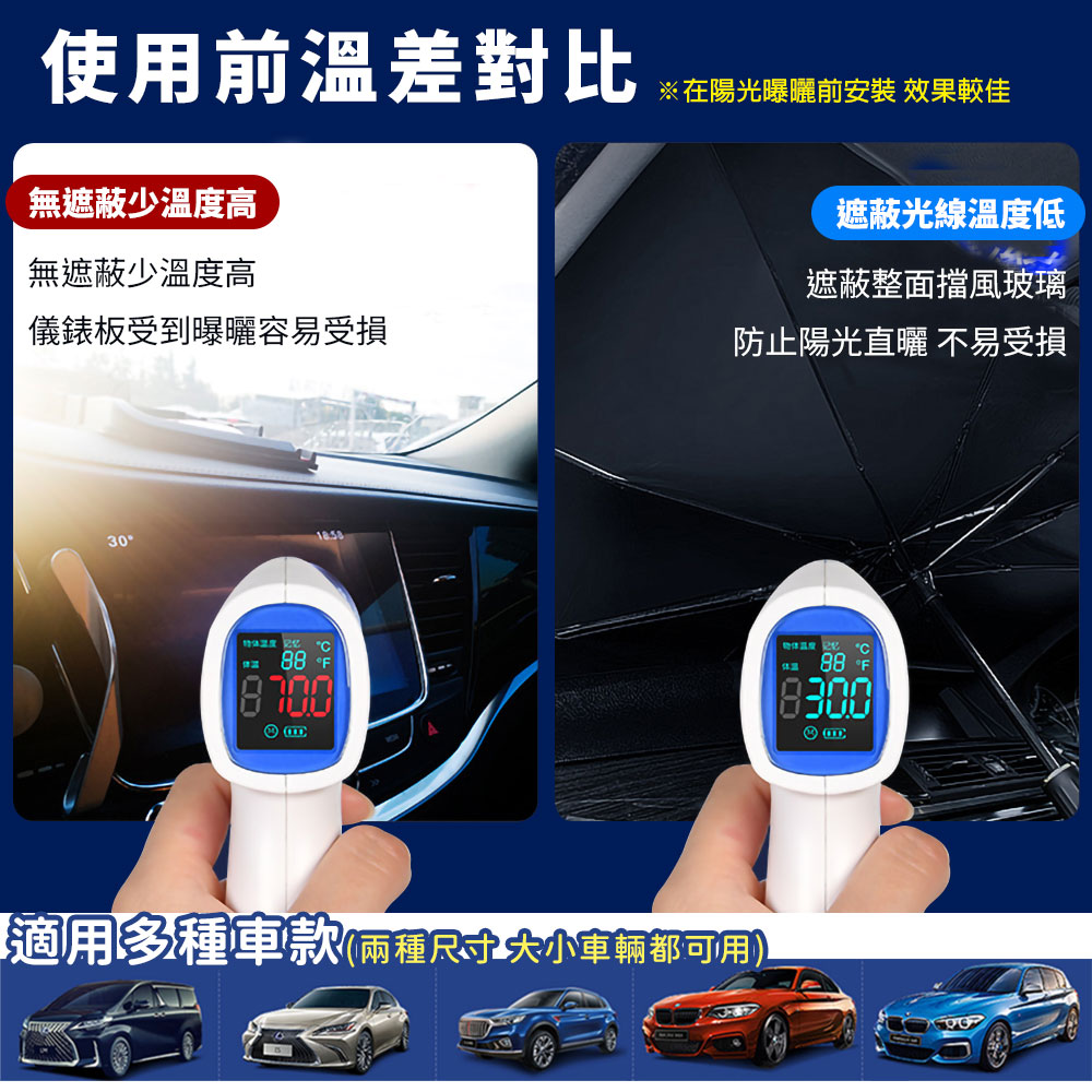 防曬隔熱車用遮陽傘 汽車防曬(大/小款)
