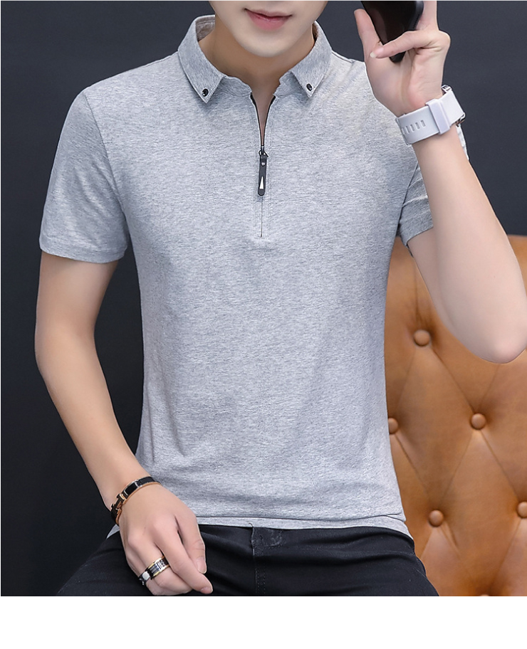 型男時尚吸濕排汗拉鍊領口POLO衫-3色可選 L-4XL