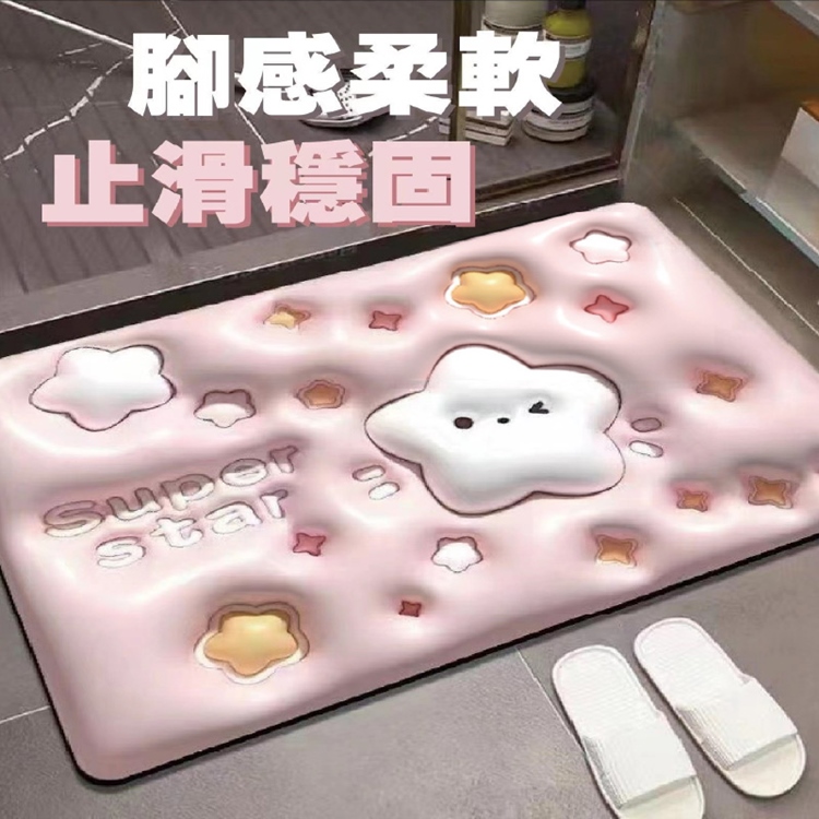 3D立體視覺硅藻泥吸水地墊60x40cm