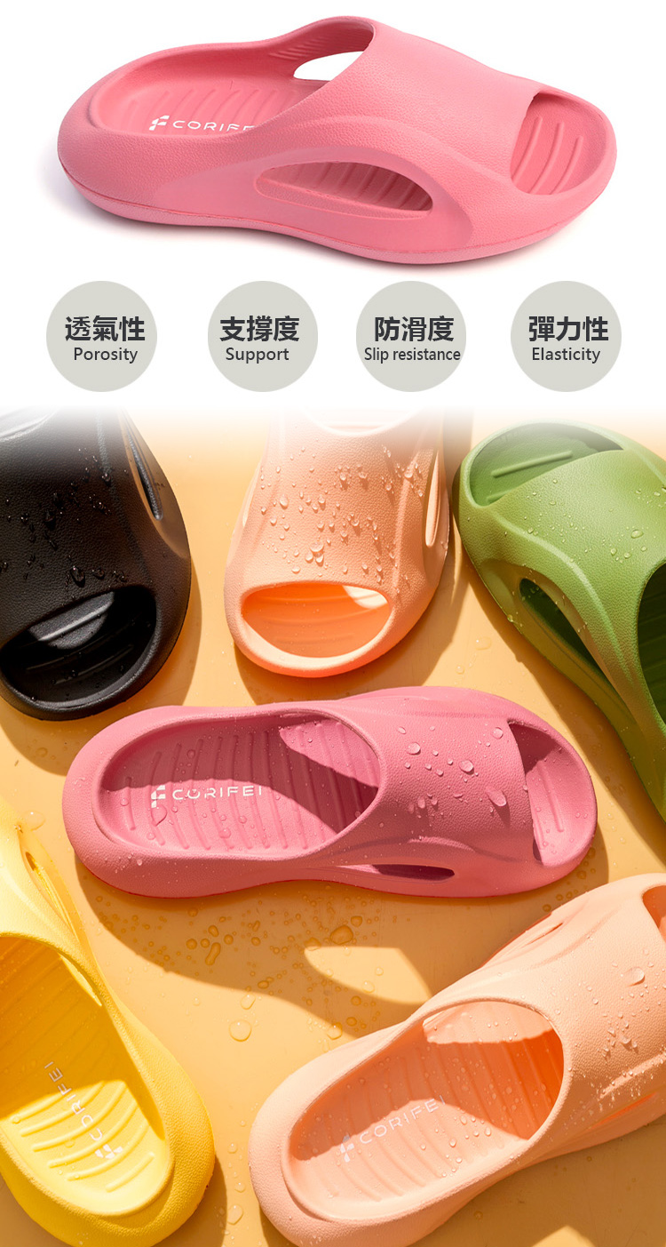 【CORFEI 】EVA 軟彈舒適流線透氣可外穿休閒拖鞋