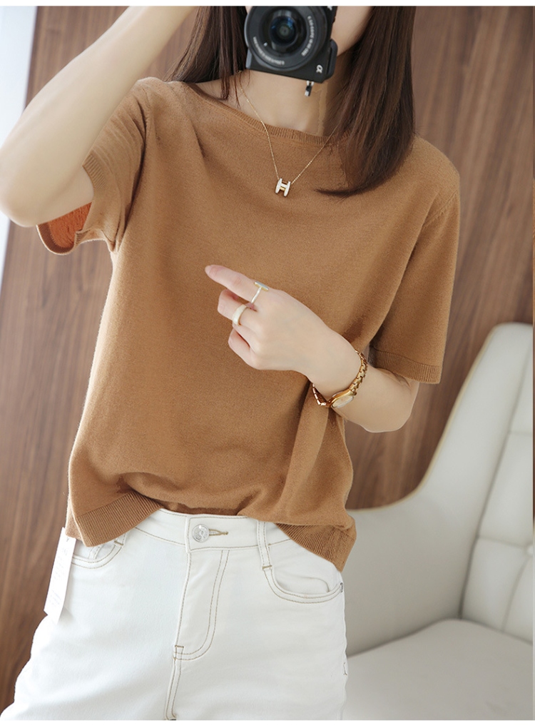 夏季針織女款短袖/V領衣/小香風金邊針織衫/V領拉鍊針織衣