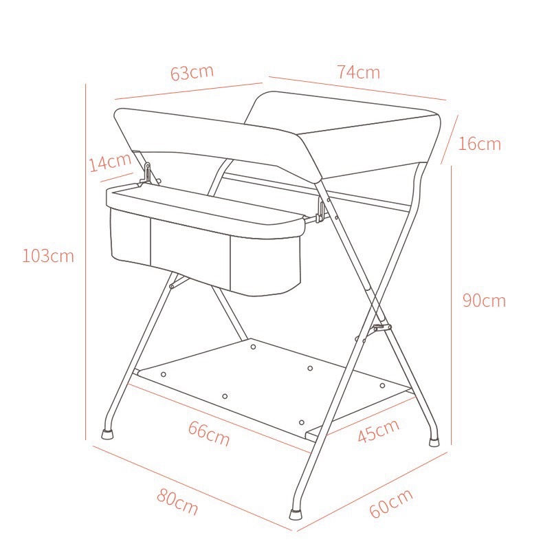 多功能折疊尿布(三色任選)台 置物檯 護理台 嬰兒床 可儲物收納 高承重50斤
