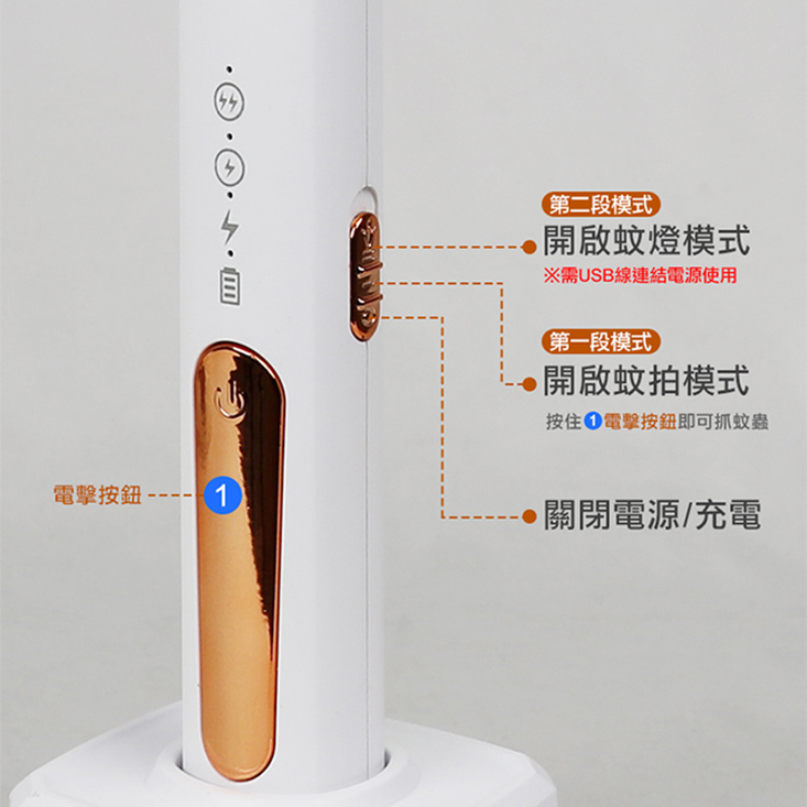 【勳風】三合一充電式電蚊拍+捕蚊燈+捕蚊拍(DHF-T3500)