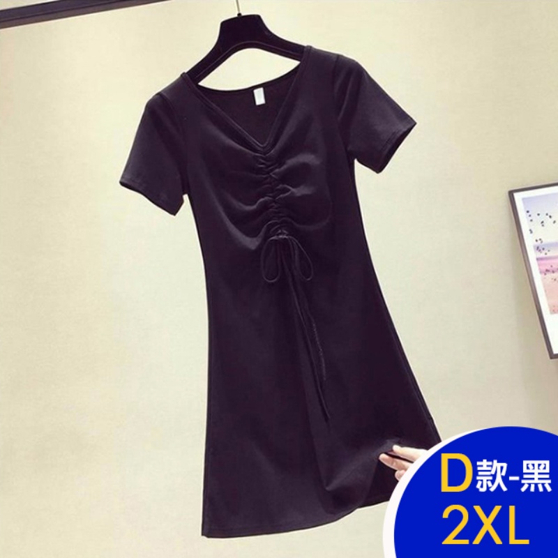 韓國時尚簡約修身顯瘦寬鬆中長洋裝 連身裙 L-4XL 多款任選