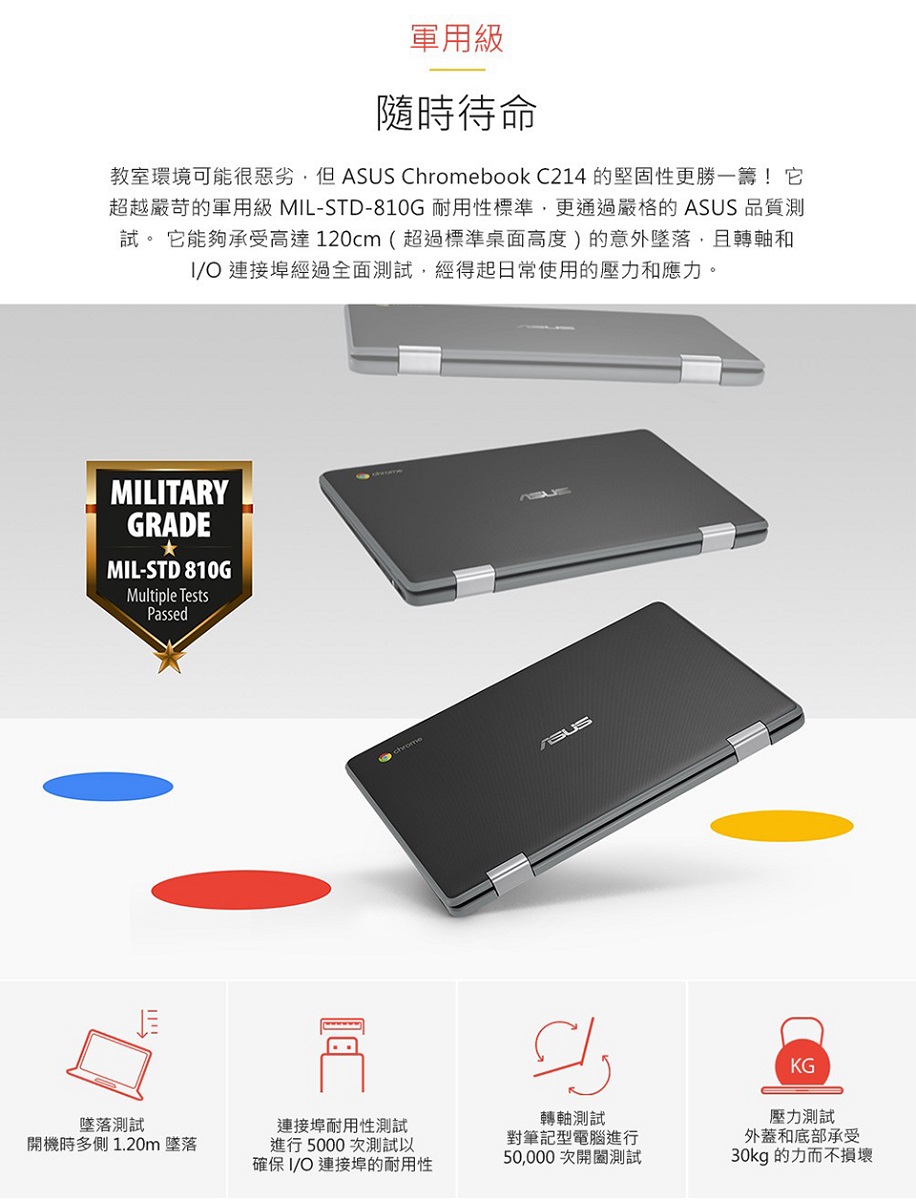 【福利品】ASUS 華碩 C214MA Chromebook 11.6吋 翻轉觸