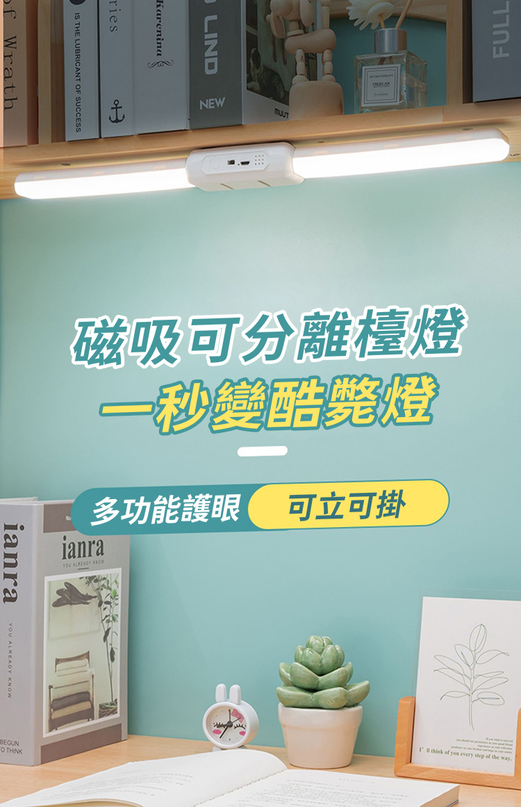 雙頭磁吸可拆卸護眼檯燈