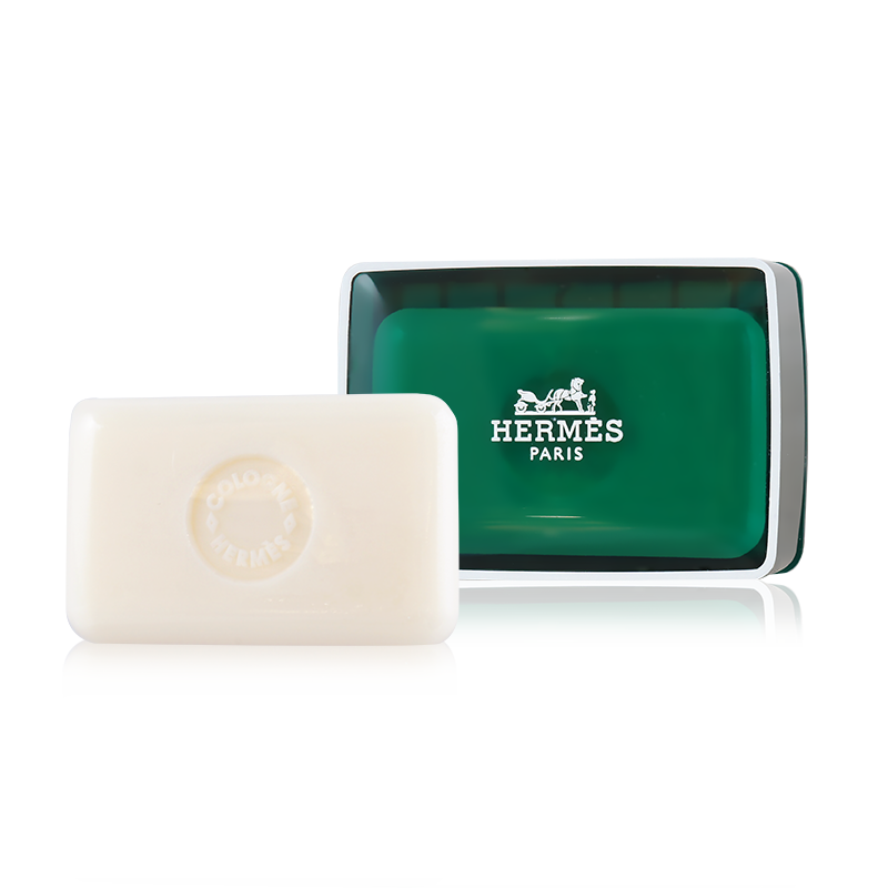 【Hermes 愛馬仕】橘綠之泉香皂50g多入組附皂盒