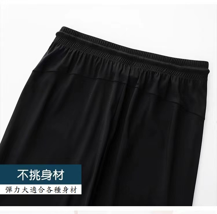 男女可穿涼感冰絲速乾褲透氣彈性運動褲 L-4XL 3色