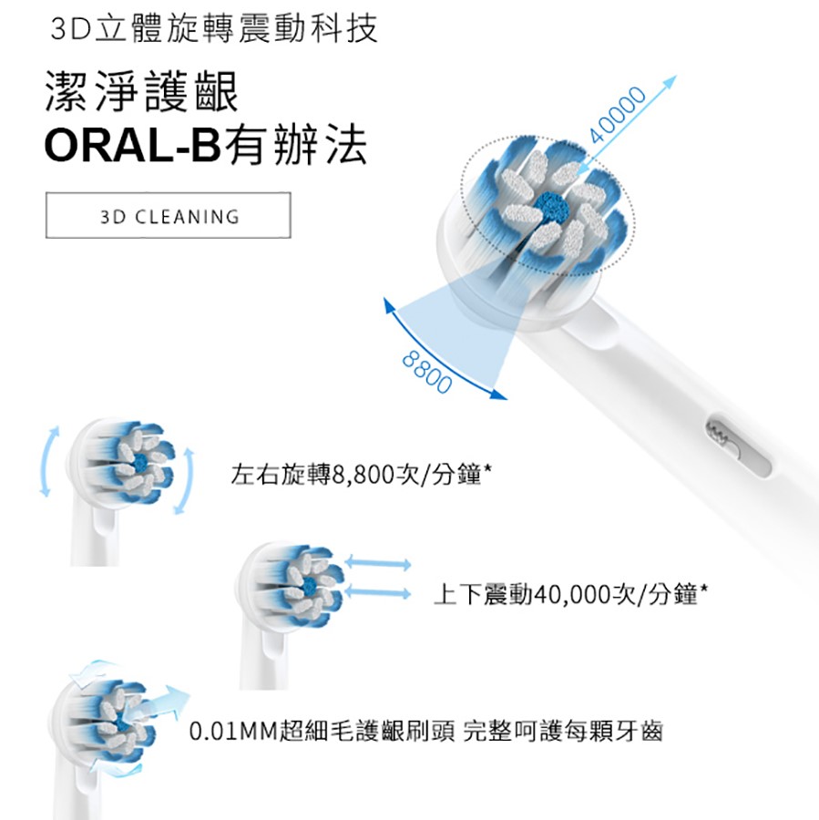 Oral-B 歐樂B ( PRO2000W ) 敏感護齦3D電動牙刷-象牙白 -