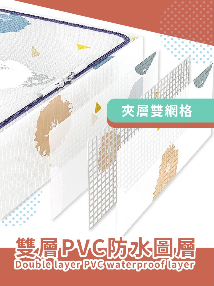 大容量超耐裝圖案防水床下PVC收納箱