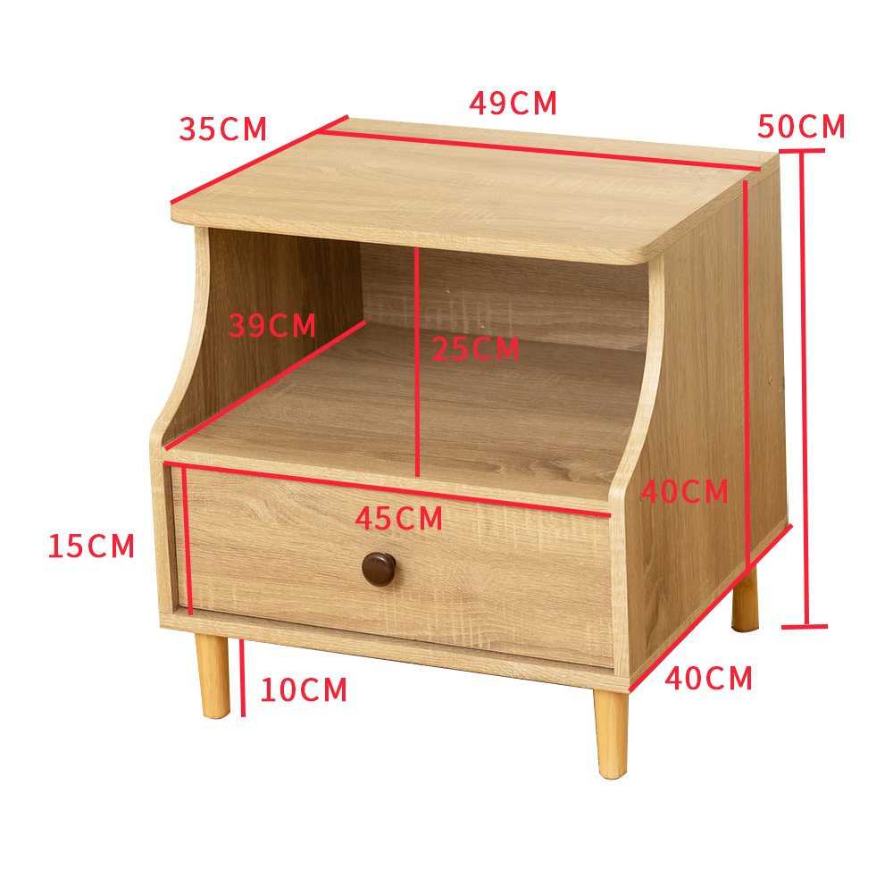【米克先生】MIT 赫曼藝術床頭櫃桌(TA-02) 胡桃木紋/原木木紋
