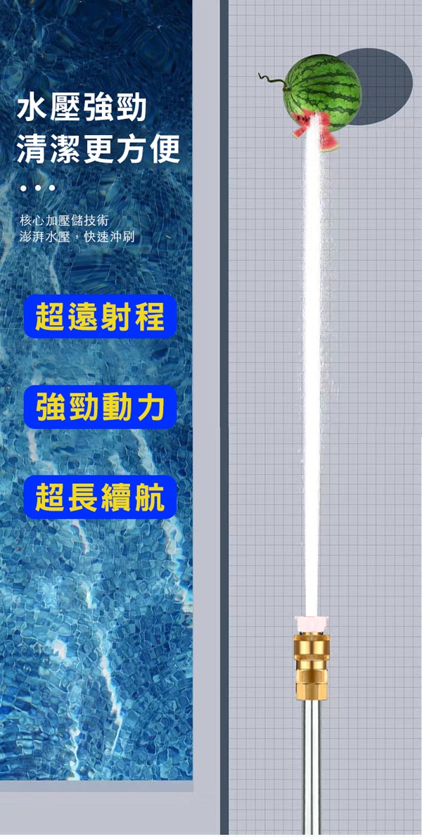 便攜式車用無線高壓洗車水槍套裝 大功率 鋰電池 USB充電 黑