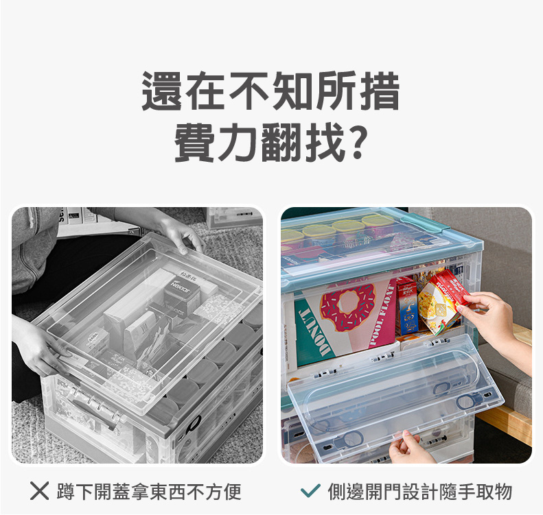 22L萬用三開折疊收納箱