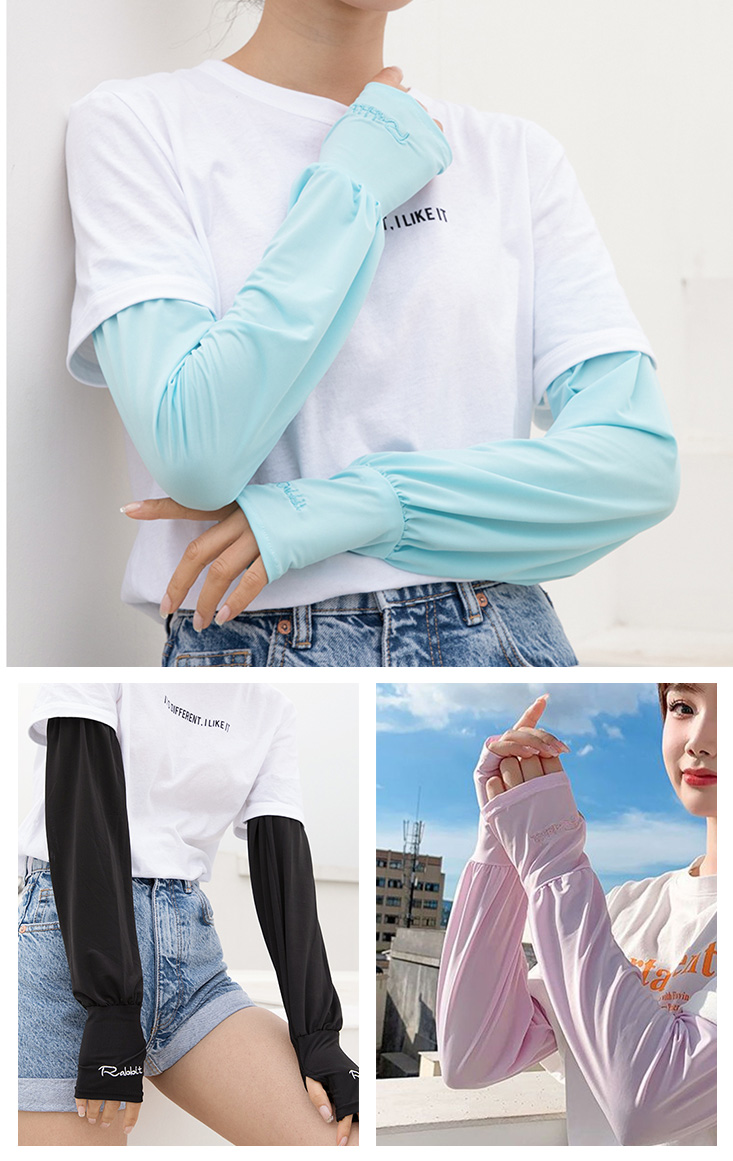 涼感寬鬆冰絲防曬袖套 男女可用 6色 冰絲袖套 騎車袖套