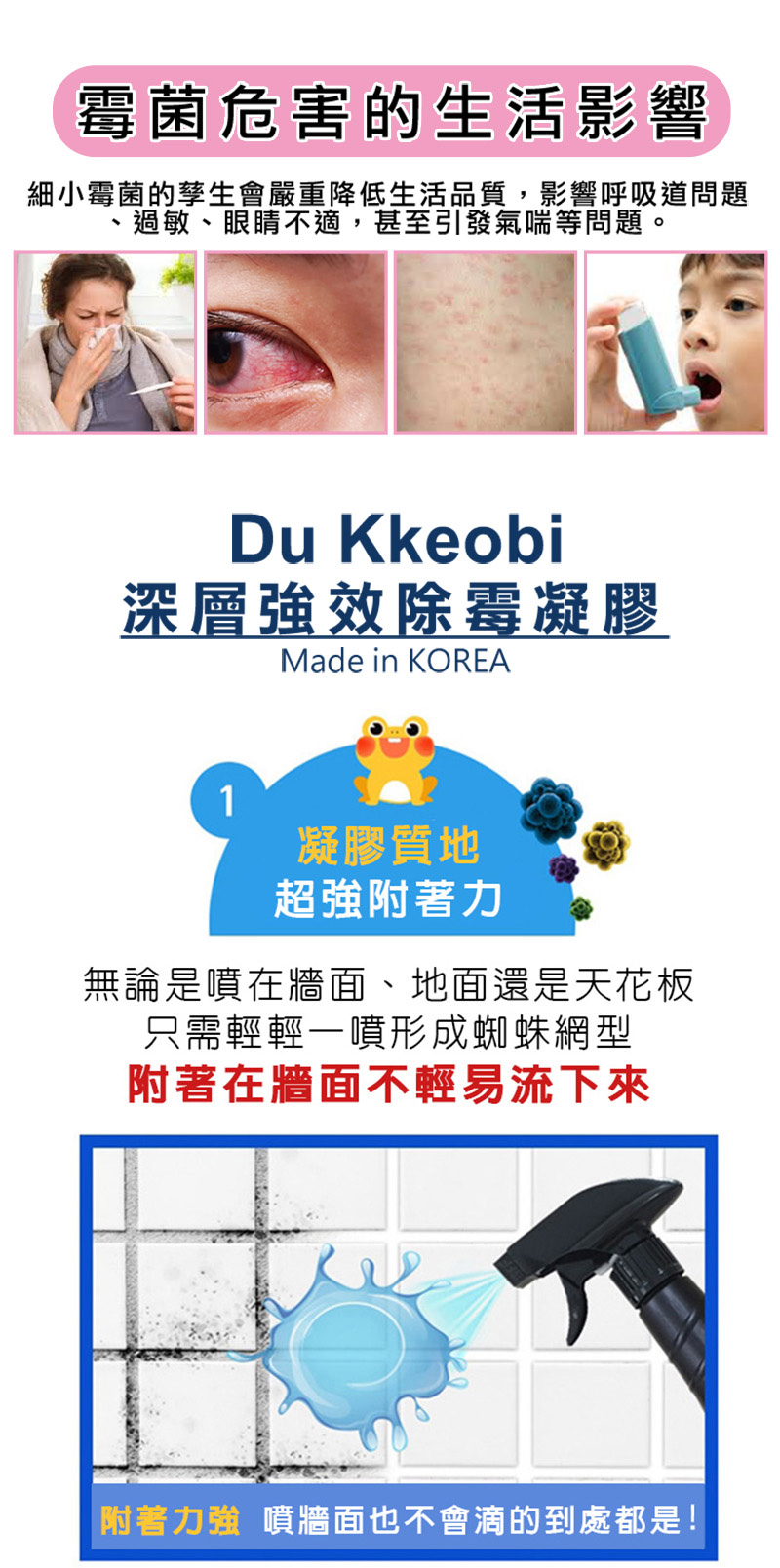 【Du Kkeobi】韓國熱銷 蜘蛛網深層強效除霉清潔劑噴霧瓶(400ml/瓶)