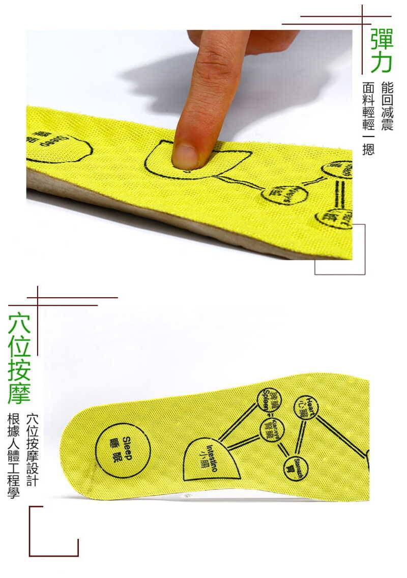 足底按摩防臭艾草鞋墊 運動吸汗速乾 高回彈運動鞋墊 