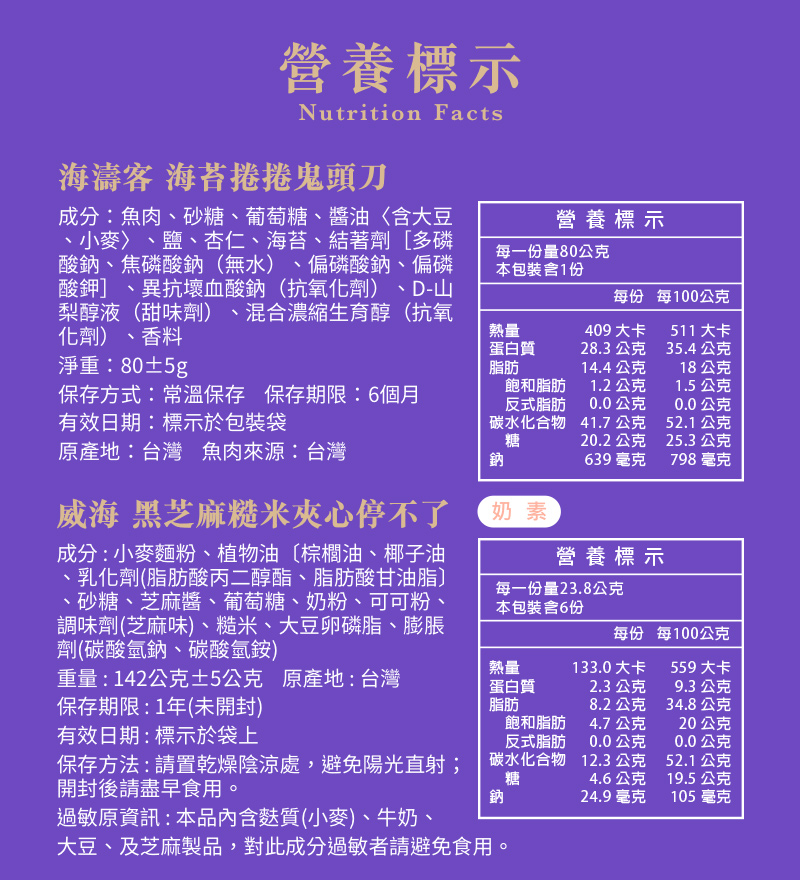 【威海x海濤客】星潮宇宙聯名禮盒(4款/盒) 海味零嘴+夾心酥 小琉球伴手禮