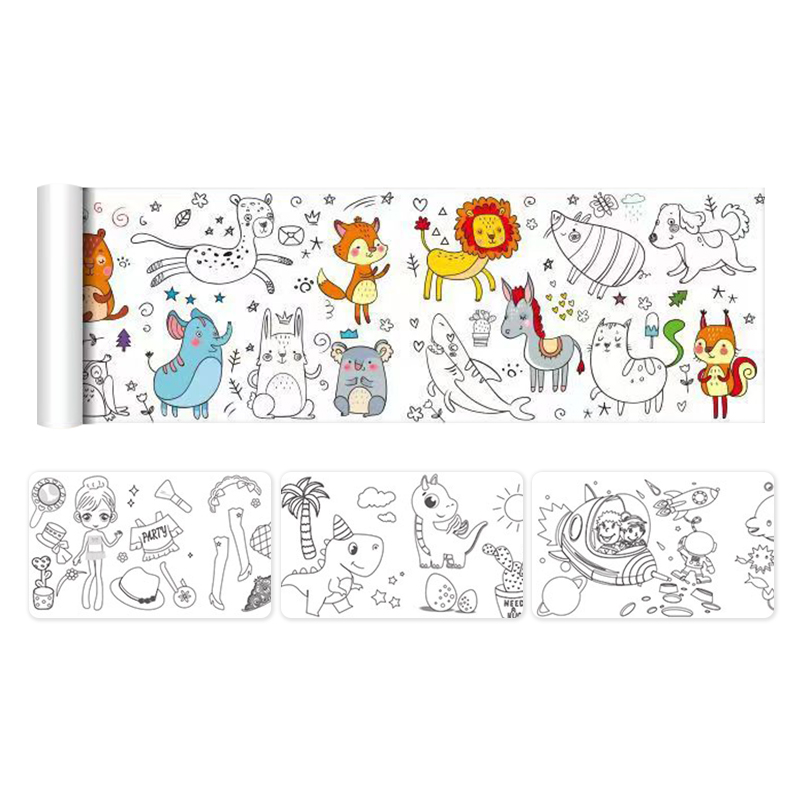 300公分超長塗鴉畫捲(六款任選) 美術繪紙 塗鴉紙 塗色本 畫畫紙