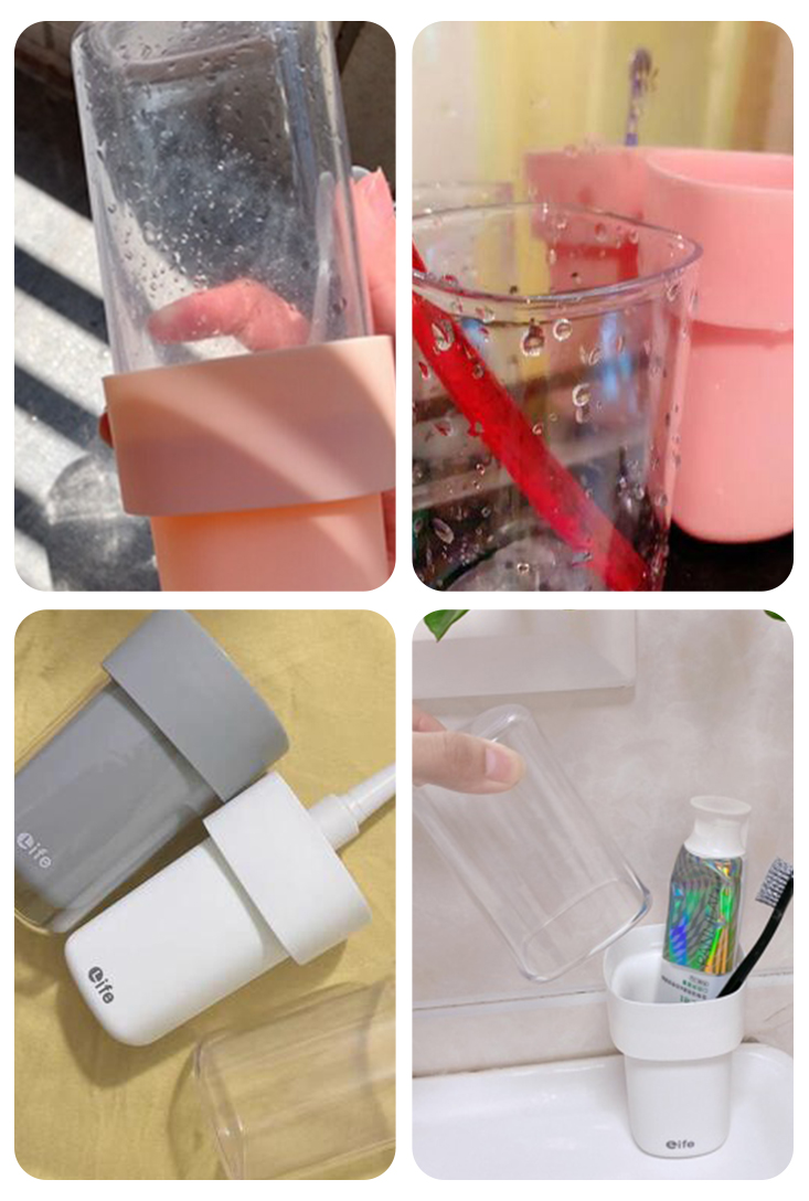 戶外旅行露營收納牙刷杯 旅行必備 露營 雙杯設計 可收納洗潄物品 個人衛生 