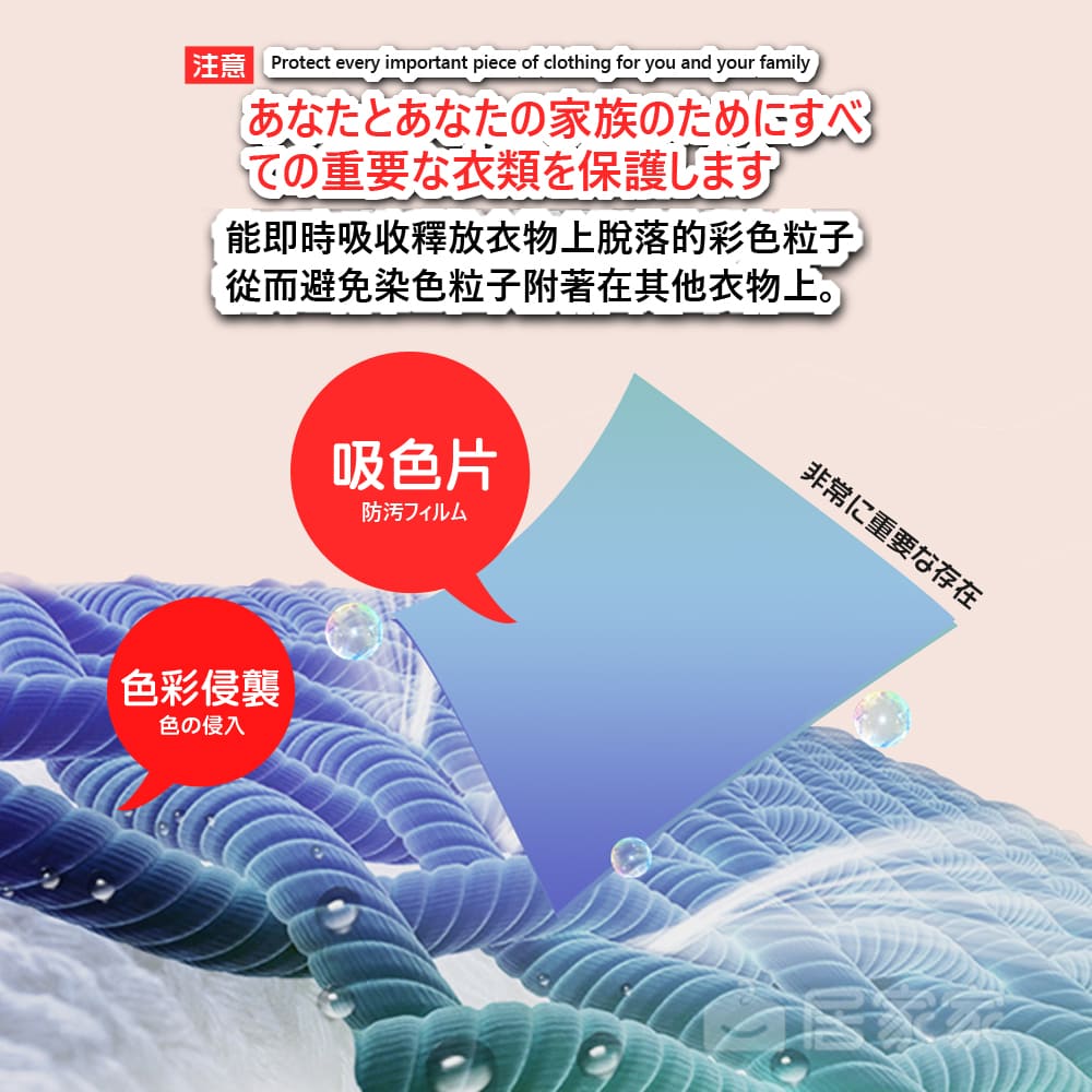  【百年薔薇】科技洗衣防染色吸色片(70片/盒) 超強吸色、混洗不擔憂 洗衣片