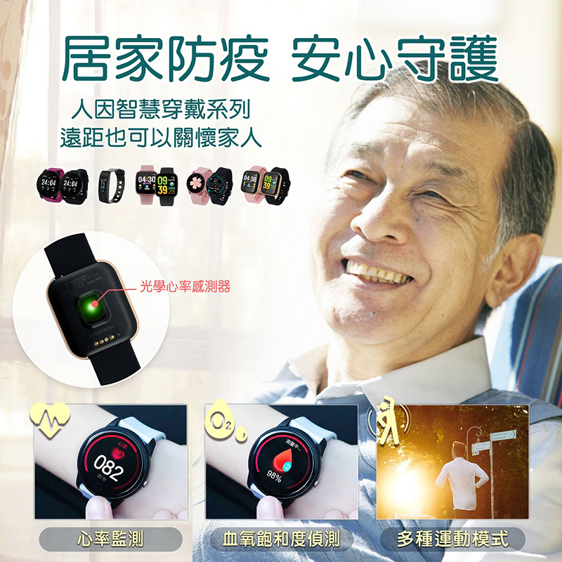 【人因科技】全圓心率智慧監測運動手錶 計步器/運動距離/卡路里 (MWB236)