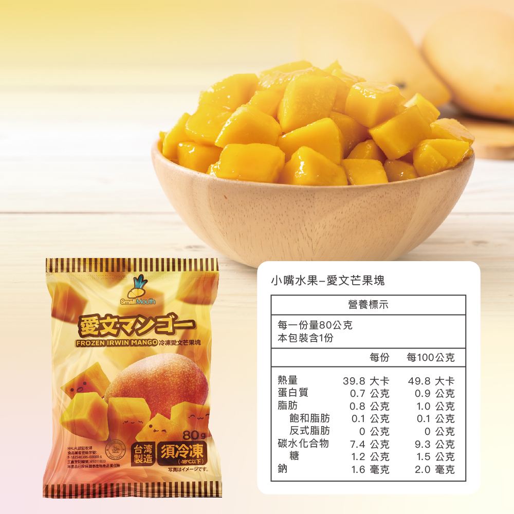 【小嘴水果】急速冷凍水果組合任選(玉荷包／芒果／紅龍果／香蕉／無籽檸檬／鳳梨)