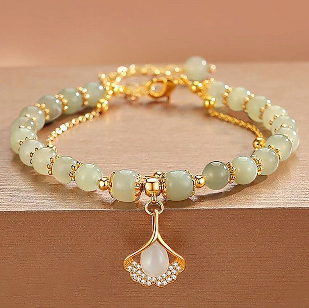 【杏和田】杏葉和田玉國風手鍊 情人節禮物 