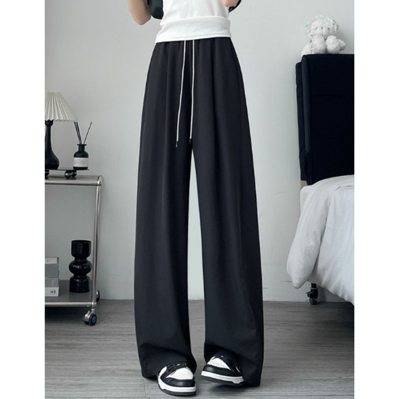 高腰冰絲奶芙闊腿長褲 吸濕速乾長褲 輕薄透氣長褲