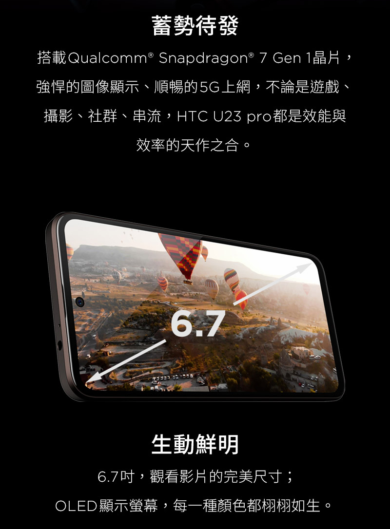 【HTC】U23 pro 6.7吋 1億畫素 智慧型手機-贈4好禮