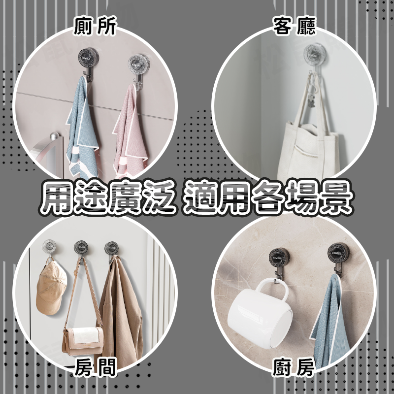 耐重旋轉吸盤掛勾 升級雙掛鉤 無痕掛勾 免釘 免打孔 收納